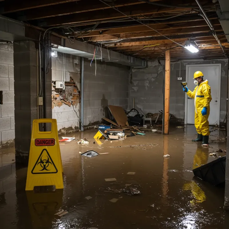 Flooded Basement Electrical Hazard in Lawrence County, KY Property