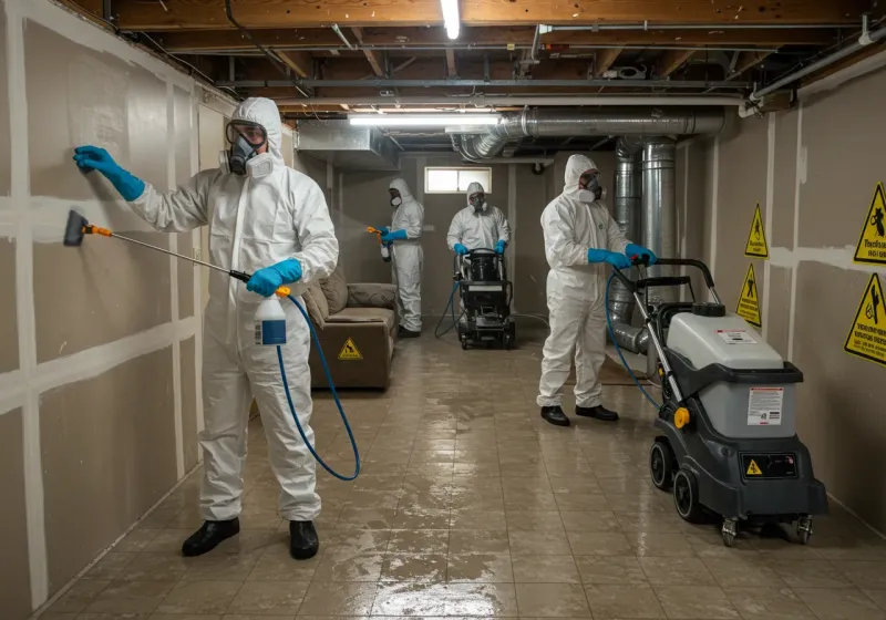 Basement Moisture Removal and Structural Drying process in Lawrence County, KY